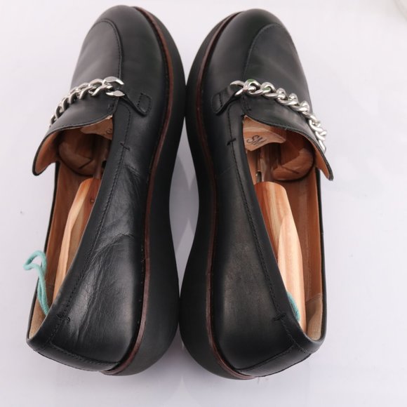 Fitflop Petrina Chain Loafer Platfrom Slip On Women 9 Black Leather Comfy Toning - Picture 9 of 14